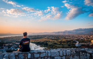 Blick von der Rozafa Festung ins Tal mit dem Shkodra See