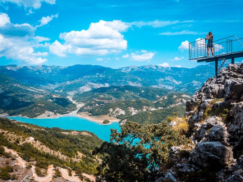 Blick vom Bovilla Aussichtspunkt nahe Tirana