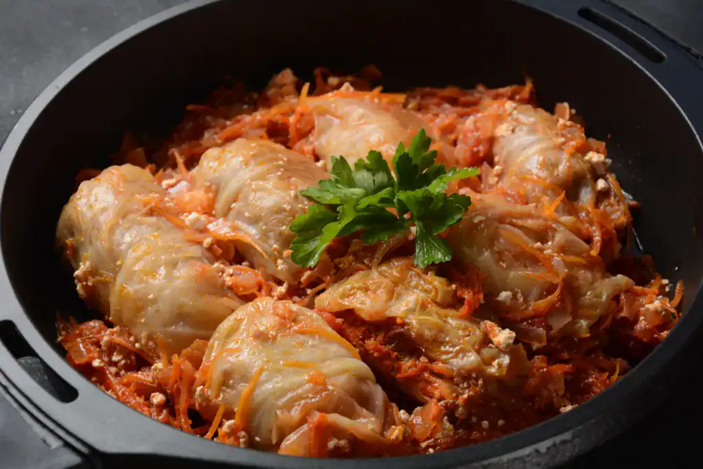 Albanisches-Essen_Sarme_Kohlrouladen-gefuellt-mit-Fleisch-und-Reis