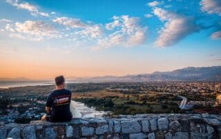Shkodra (Shkodër) Albanien Blick von der Burg auf die Stadt am Skadarsee