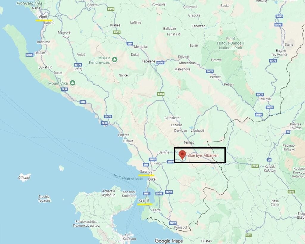 Posizione Blue Eye Albania