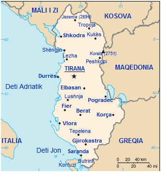 Albanien Karte Städte
