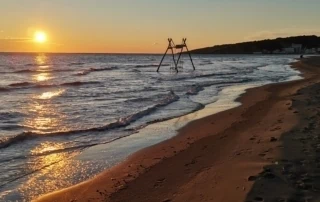 ulcinj montenegro, sonnenuntergang am Meer