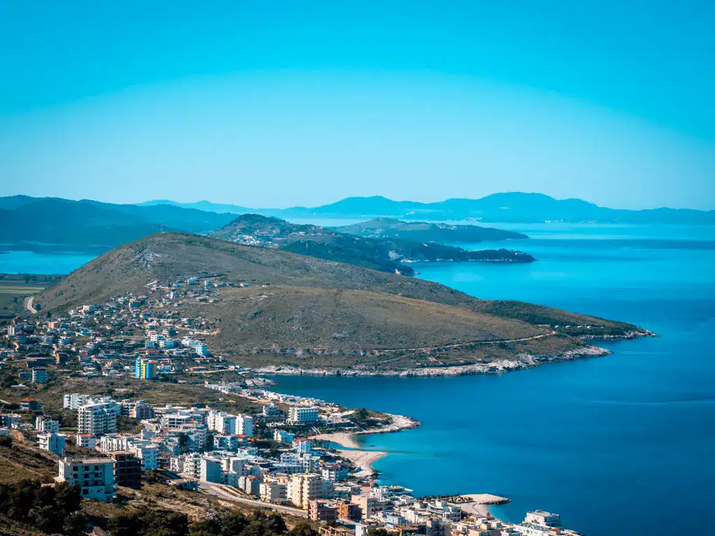 Ksamil-Inseln von Saranda aus gesehen