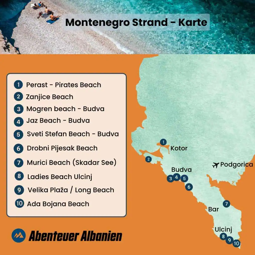 Montenegro Strand Kaart