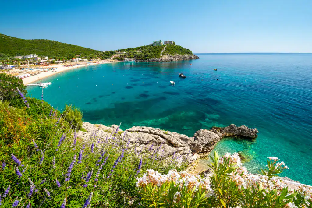 beautiful Jale beach between Himare and Dhermi on albanian riviera, Albania