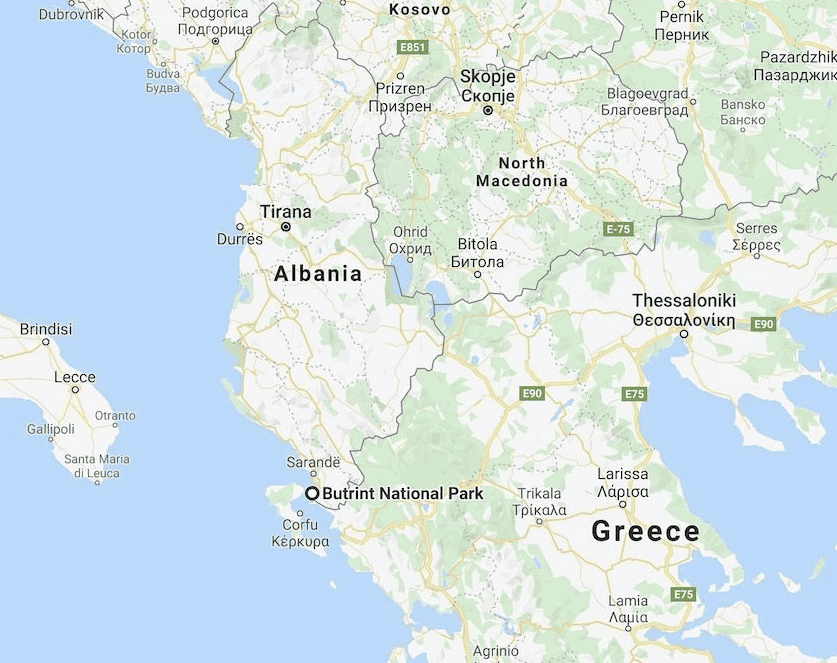 Butrint Albanien Lage Karte
