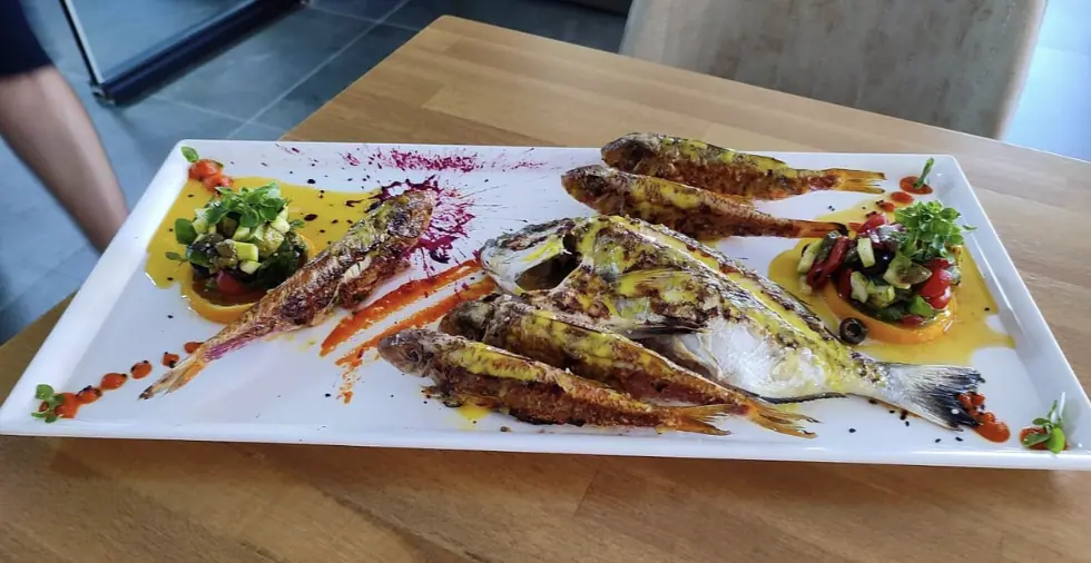 Black Marlin Restaurant Saranda heerlijke visschotel op een wit bord