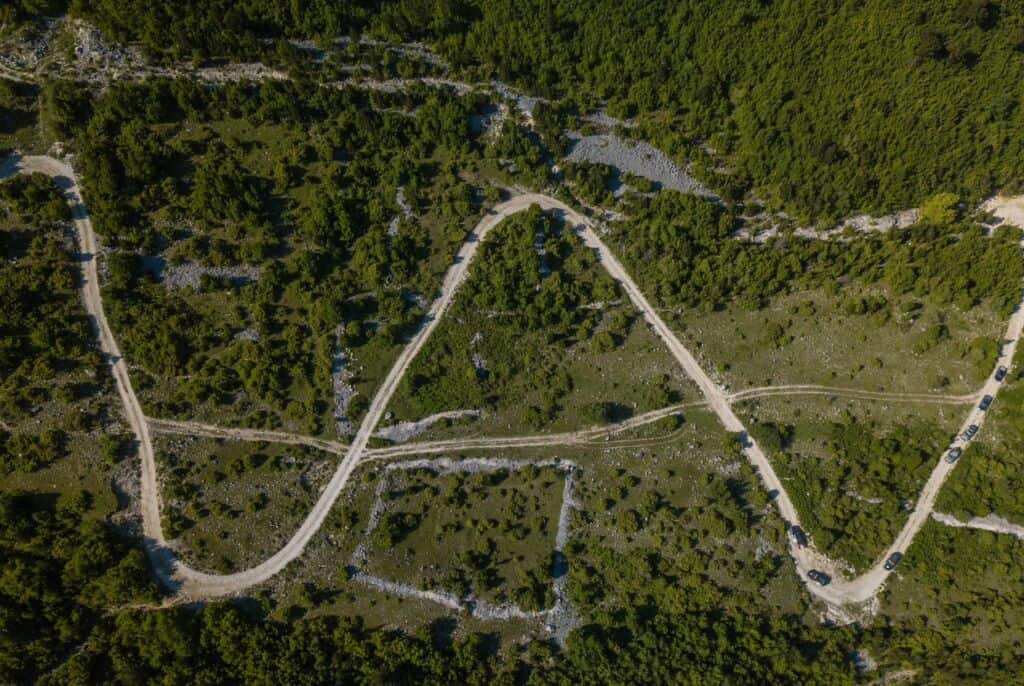 Offroad Strecke von oben Albanien
