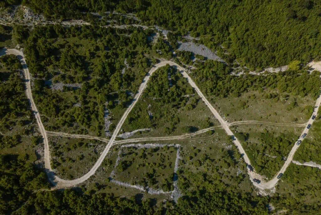 Offroad Strecke von oben Albanien