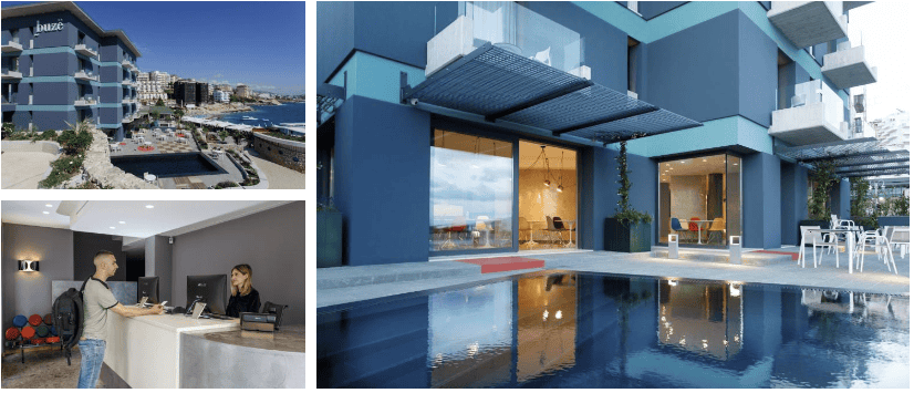 Buzë Boutique Hotel Saranda Rezeption uns Außenansicht