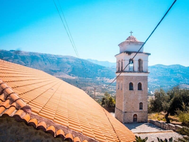De kerk van Allerheiligen Old Himara Oude Stad Albanië