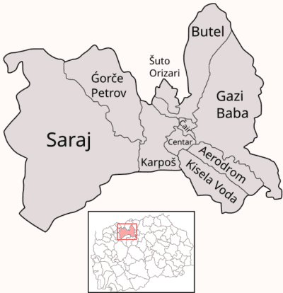 Skopje Neighbohoods Map