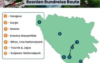 Bosnien Rundreise Route