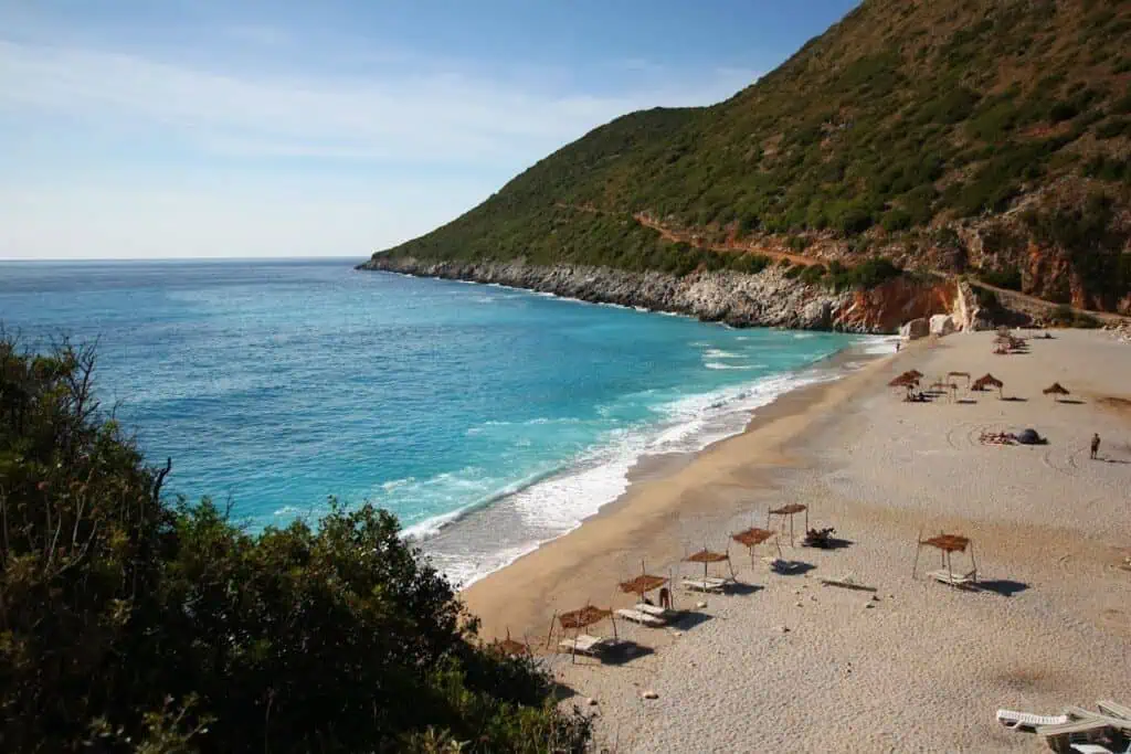 Einsamer Strand Gjipe Beach Albanien